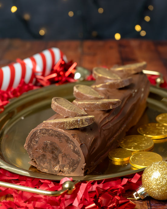 Chocolate Orange Brownie Yule Log