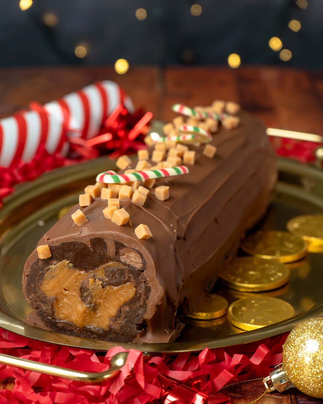Salted Caramel Brownie Yule Log - Collection Only