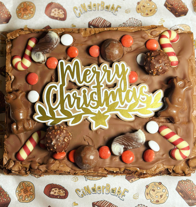 Triple Chocolate Whole Christmas Brownie Slab