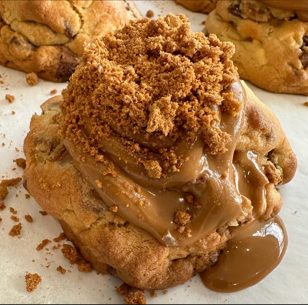 Biscoff stuffed cookie